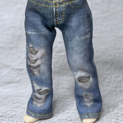 なんちゃってデニムパンツ<br>【ダメージデニム風】